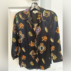 L'AGENCE Multicolor Jewel Print Button Up